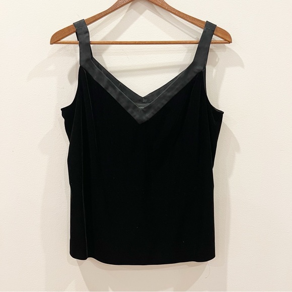 Vintage Black Velvet Alex Evenings 3 Piece Set Size M/L Blazer Tank Pants Y2K - Picture 5 of 16